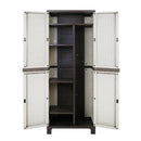 Gardeon Outdoor Storage Cabinet Box 173cm Lockable Cupboard Sheds Adjustable Rattan Beige-5
