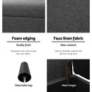 Artiss Storage Ottoman Blanket Box 125cm Arm Linen Grey-5