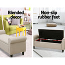 Artiss Storage Ottoman Blanket Box 125cm Arm Linen Taupe-4