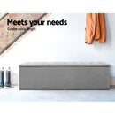 Artiss Storage Ottoman Blanket Box 140cm Linen Grey-4