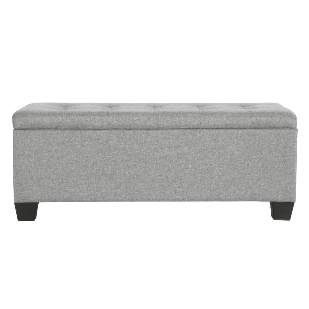 Artiss Storage Ottoman Blanket Box 97cm Linen Light Grey