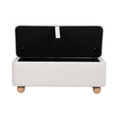 Artiss Storage Ottoman Hidden Bench Velvet Blanket Box Beige 97cm-4