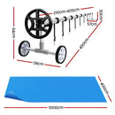 Aquabuddy Pool Cover 500 Micron 10x4m Blue Swimming Pool Solar Blanket 4m Roller-2