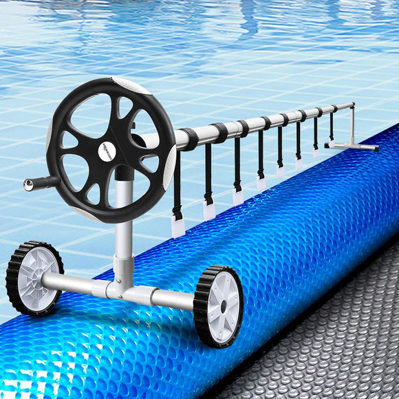 Aquabuddy Pool Cover 500 Micron 10.5x4.2m Silver Swimming Pool Solar Blanket 5.5m Roller