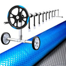 Aquabuddy Pool Cover 500 Micron 10.5x4.2m Silver Swimming Pool Solar Blanket 5.5m Blue Roller-1