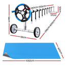 Aquabuddy Pool Cover 500 Micron 10.5x4.2m Silver Swimming Pool Solar Blanket 5.5m Blue Roller-2