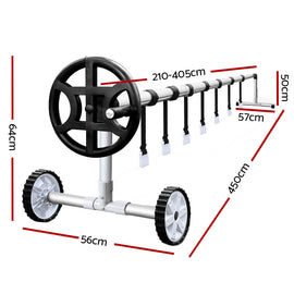 Aquabuddy Pool Cover 500 Micron 6.5x3m Silver Swimming Pool Solar Blanket 4m Roller - 0