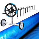 Aqua Buddy Pool Cover 8x4.2m 400 Micron Swimming Pool Solar Blanket 5.5m Roller Blue-1