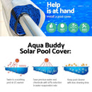 Aqua Buddy Pool Cover 8x4.2m 400 Micron Swimming Pool Solar Blanket 5.5m Roller Blue-3