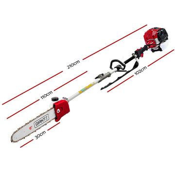 Giantz Pole Chainsaw 2 Stroke Petrol Hedge Trimmer Tree Pruner 9 In 1 - 0