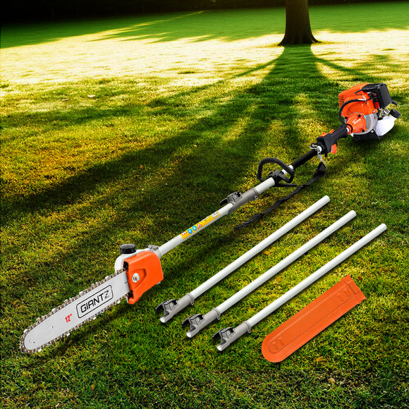 Giantz Pole 4 Stroke Chainsaw Petrol Tree Pruner Long Reach Saw 12 Inch Bar