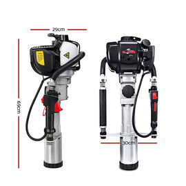 Giantz Petrol Post Driver 38CC 4-Stroke Rammer Pile Star Picket Fence Hole Black - 0