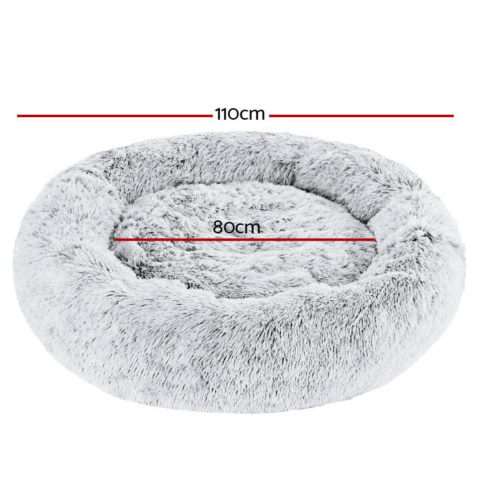 i.Pet Pet Bed Dog Cat 110cm Calming Extra Large Soft Plush Light Charcoal - 0