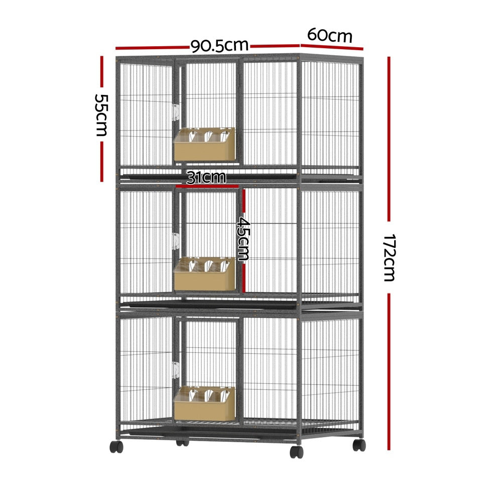 i.Pet Bird Cage Large Bird Cages Aviary Budgie Perch Cage Parrot Pet Stand Wheels - 0