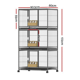 i.Pet Bird Cage Large Bird Cages Aviary Budgie Perch Cage Parrot Pet Stand Wheels - 0
