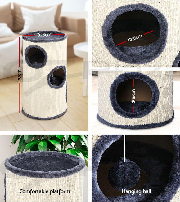 i.Pet Cat Tree 70cm Scratching Post Tower Scratcher Trees Wood Condo House Toys