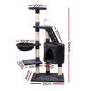 i.Pet Cat Tree 120cm Tower Scratching Post Scratcher Wood Condo House Bed Toys-2