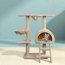 i.Pet Cat Tree 100cm Tower Scratching Post Scratcher Condo House Trees Bed Beige-8