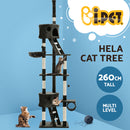 i.Pet Cat Tree 260cm Tower Scratching Post Scratcher Condo House Trees Grey-3