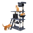 i.Pet Cat Tree 141cm Tower Scratching Post Scratcher Condo Wood House Bed Grey-1