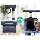 i.Pet Cat Tree 141cm Tower Scratching Post Scratcher Condo Wood House Bed Grey-9