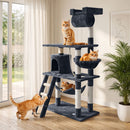 i.Pet Cat Tree 141cm Tower Scratching Post Scratcher Condo Wood House Bed Grey-10