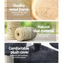 i.Pet Cat Tree 203cm Tower Scratching Post Scratcher Condo Trees House Bed Grey-4