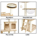 i.Pet Cat Tree Tower Scratching Post Scratcher 174cm Wood Bed Condo House Ladder-6