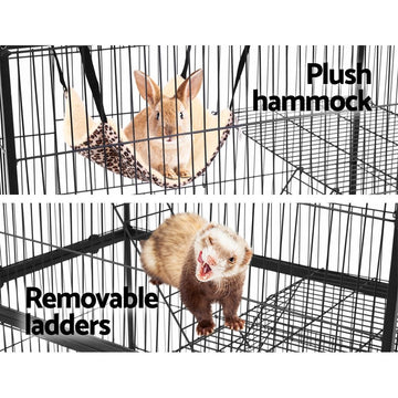 i.Pet Rabbit Cage 142cm Hutch 4 Level Bird Guinea Pig Ferret - 0