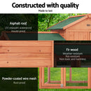 i.Pet Chicken Coop Rabbit Hutch 220cm x 44cm x 84cm Large Chicken Coop Run Wooden Outdoor Cage House-6
