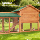 i.Pet Chicken Coop Rabbit Hutch 220cm x 44cm x 84cm Large Chicken Coop Run Wooden Outdoor Cage House-8