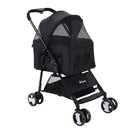 i.Pet Pet Stroller Dog Pram Cat Carrier Travel Large Pushchair Foldable 4 Wheels Black-1
