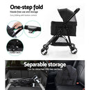 i.Pet Pet Stroller Dog Pram Cat Carrier Travel Large Pushchair Foldable 4 Wheels Black-5
