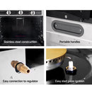Devanti Portable Gas Oven LPG Silver-4