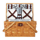 Alfresco 4 Person Picnic Basket Set Wooden Blanket Bag Insulated-3