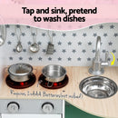 Keezi Kids Wooden Pretend Kitchen Play Sets Cooking Toys Oven Fridge 85CM Green-5