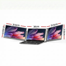 Devanti 14 Inch Portable Monitor Laptop Screen Extender Triple Display - 0
