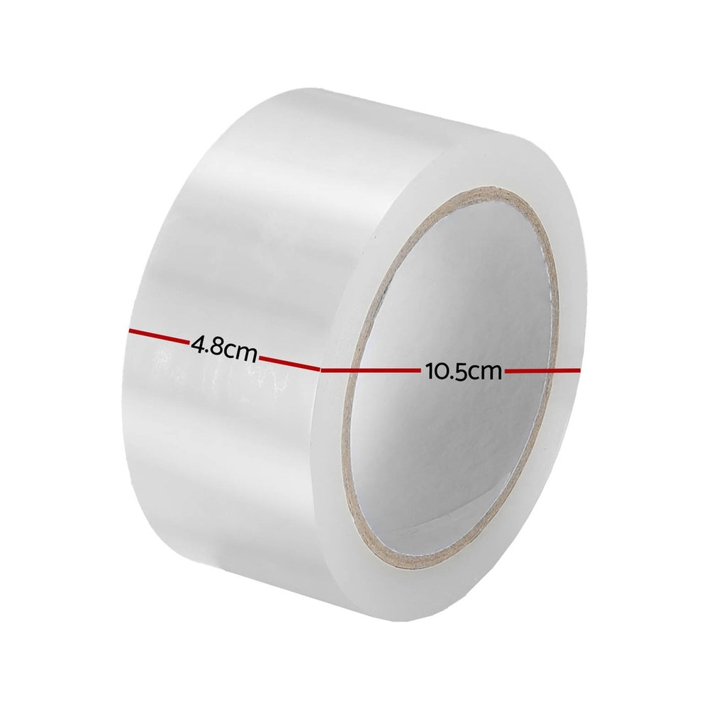 12 Rolls Packing Packaging Tape Sticky Clear Sealing Tapes Transparent 48mmx75m - 0