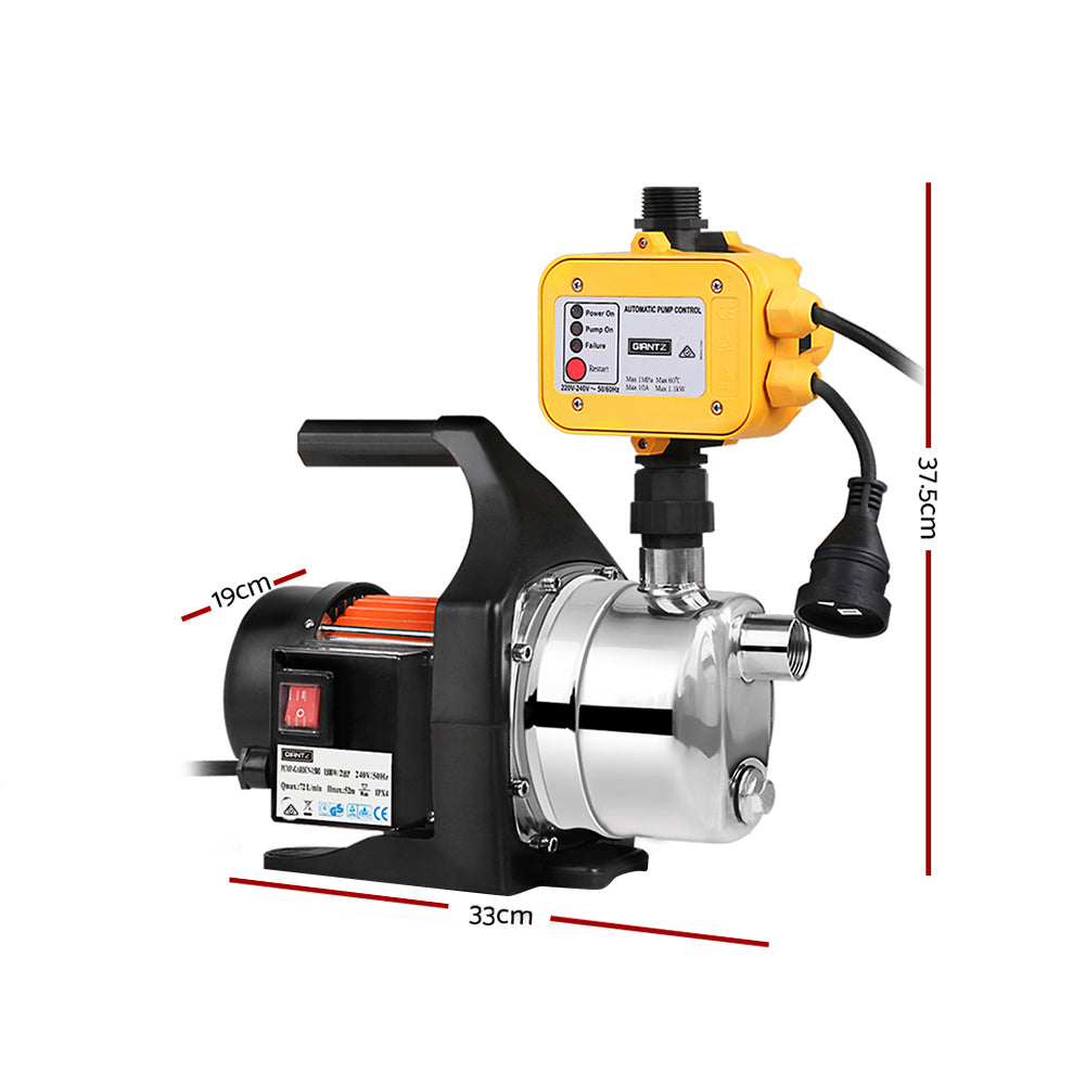 Giantz Garden Water Jet Pump High Pressure 800W Tank Rain Farm Irrigation Yellow - 0