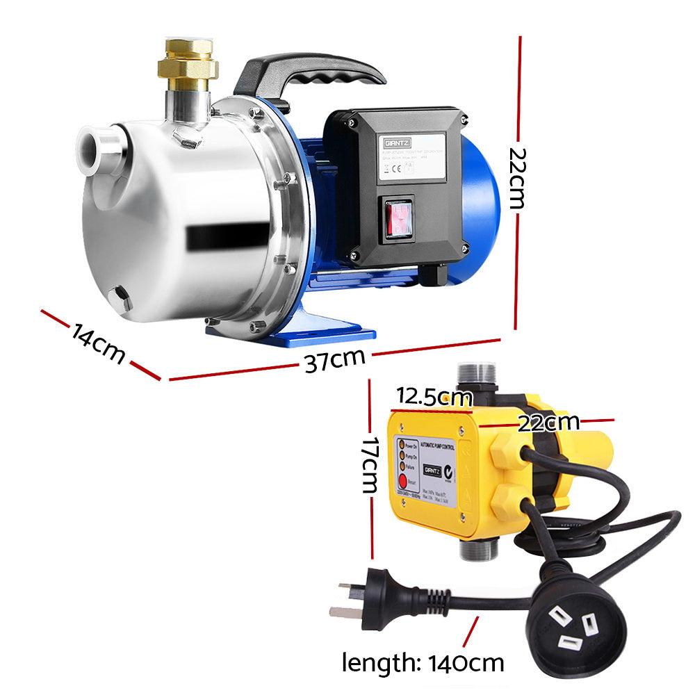 Giantz Garden Water Pump Jet High Pressure Controller Stage Irrigation 4600L/H - 0