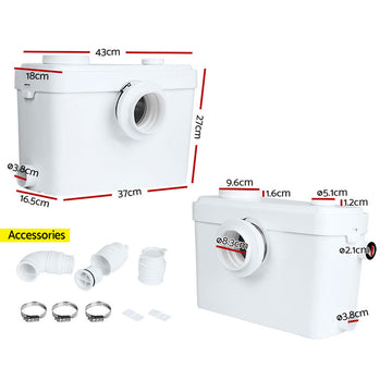 Giantz Macerator Sewerage Pump Waste Water Marine Toilet Disposal Unit Laundry - 0