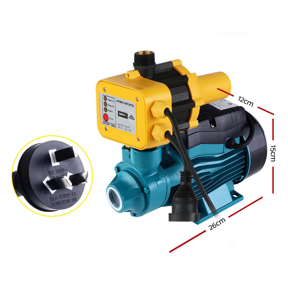 Auto Peripheral Water Pump Clean Electric Garden Farm Rain Tank Irrigation QB60 Yellow - 0