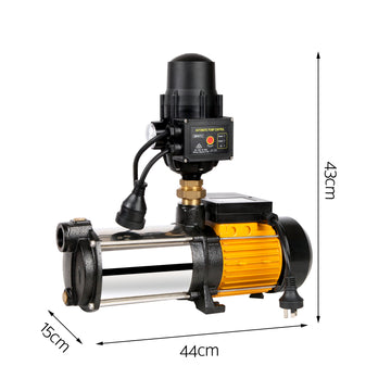 Giantz Garden Water Pump High Pressure 2000W Max 4-Stage Tank Irrigation Transfer Booster Pump Black - 0