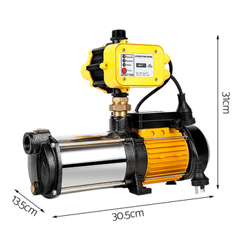 Giantz 2000W Max 4-Stage Garden Water Pump High Pressure Irrigation Booster Pump, Automatic Multi-Stage External Sprinkler Pump for Rainwater Tank Transfer, Home Farm Lawn, Yellow - 0