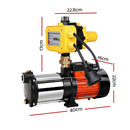Giantz 1800W Max 5-Stage Garden Water Pump High Pressure Irrigation Booster Pump, Automatic Multi-Stage External Sprinkler Pump for Rainwater Tank Transfer, Home Farm Lawn, Yellow-2