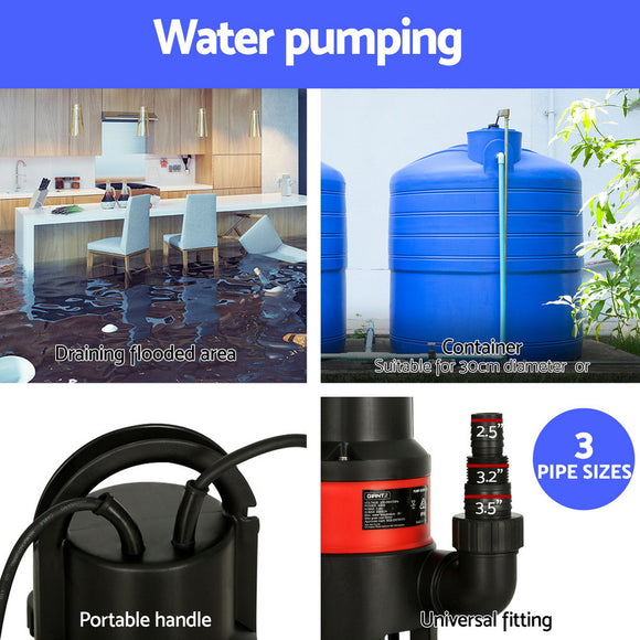 Giantz Garden Submersible Pump 550W Dirty Water Bore Tank Well Steel Sewerage