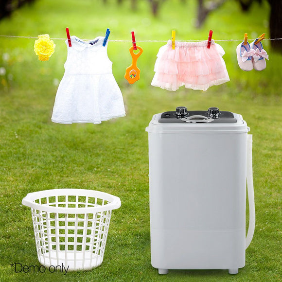 Devanti Portable Washing Machine 4.6kg Washer 2kg Spin Dryer Lightweight