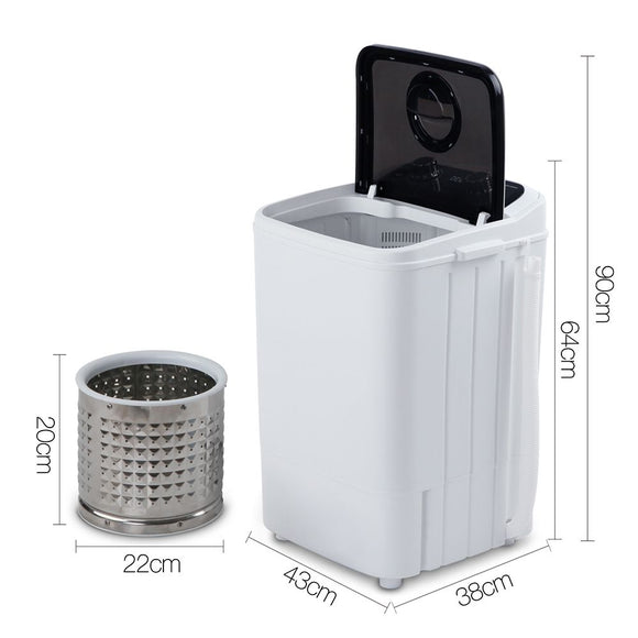 Devanti Portable Washing Machine 4.6kg Washer 2kg Spin Dryer Lightweight
