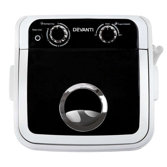 Devanti Portable Washing Machine 4.6kg Washer 2kg Spin Dryer Lightweight