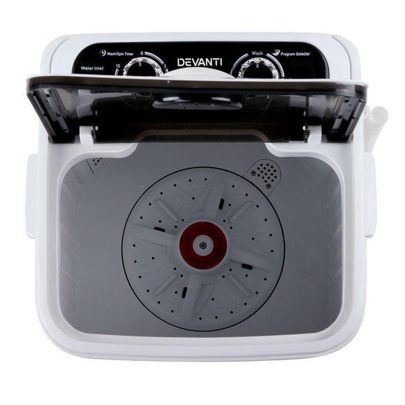 Devanti Portable Washing Machine 4.6kg Washer 2kg Spin Dryer Lightweight